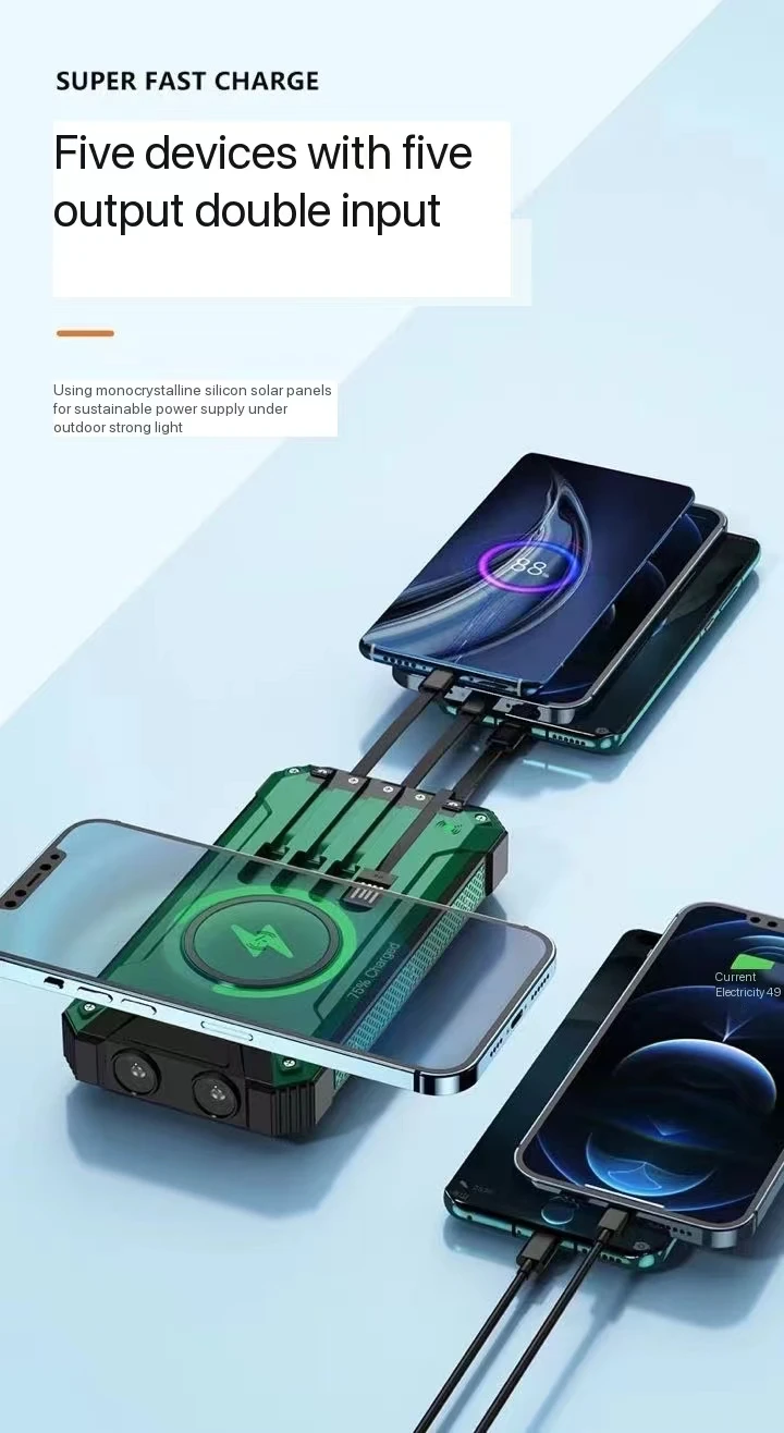 Neu Solar drahtlose lade 20000 mAh große kapazität handy outdoor power bank_voghion.com