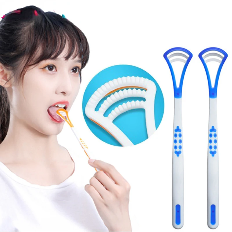 Silicone Tongue Scraper Tongue Cleaner Remove Halitosis Tongue Coating