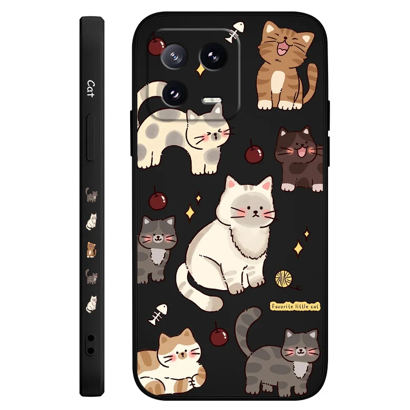 Adorable Cat Liquid Silicone Phone Case Cover