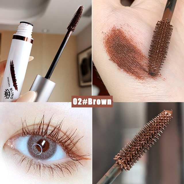 2022 4 Color Mascara Waterproof Fast Dry Long-lasting Curling Lengthening Eye Lashe Blue Pink Brown Party Color Mascara