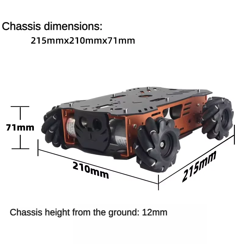 10-25Kg di Carico RC Serbatoio Metallo Mecanum Ruota Robot Auto per Arduino Robot Kit FAI DA TE con 12V Encoder Motore Ps2 Kit Robot Programmabile - immagine 4