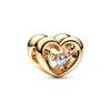 NEW Sparkling Gold Plated Series Charm Bead Fit Original Pan 925 Sterling Silver Bracelet Necklace DIY Fashion Jewelry WomenGift 3