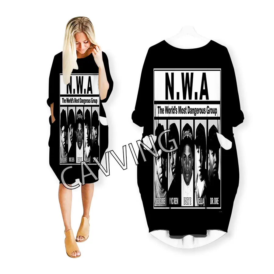 

NWA 3D Print Women Streetwear Women US Size Dress Fashion Harajuku Short Sleeves Clothes Women Clothing