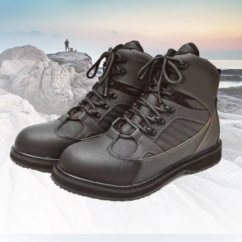 Chaussures de pêche en caoutchouc ou semelle feutre - Bottes de chasse et pêche en rivière antidérapantes