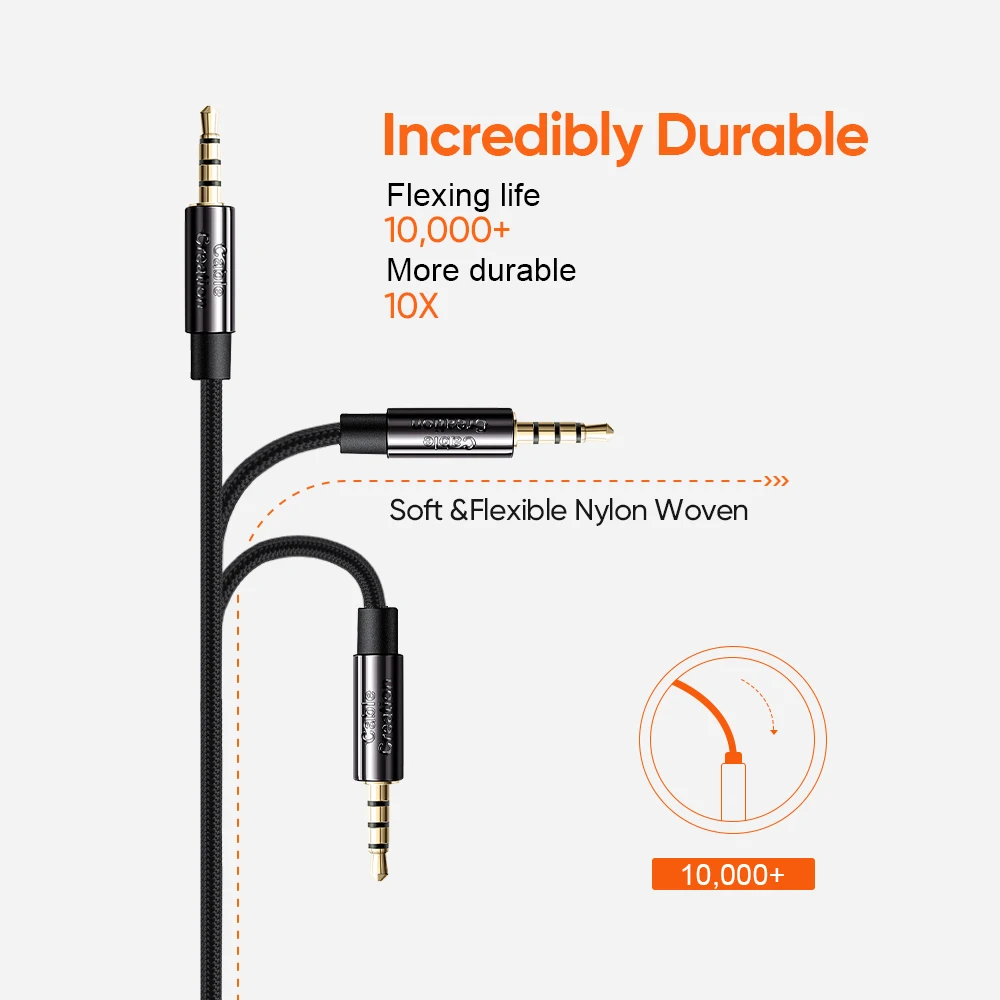 CableCreation TRRS AUX -  ̺, ׷  ũ Ŀ ,  , 3.5mm