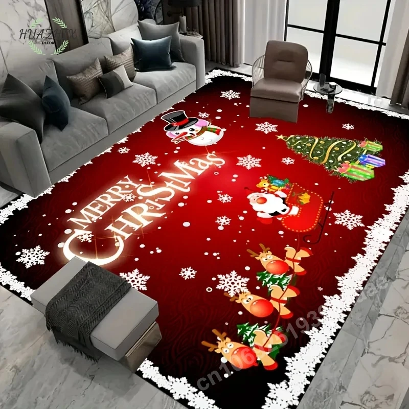 

Christmas Santa Claus Snowman Carpet Living Room Decor Sofa Table Large Area Mat Bedroom Bedside Foot Pad Navidad Decoration Rug