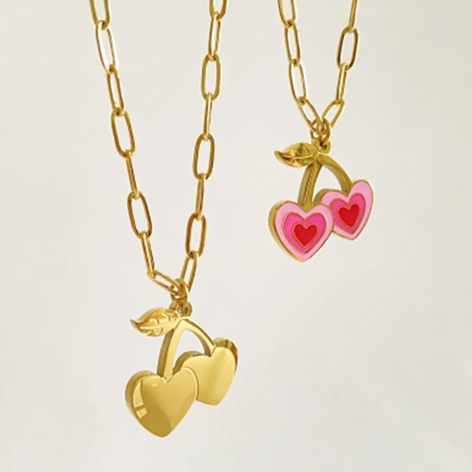 Collana in oro rosa con ciondolini fantasia fiabe e fortuna | - L