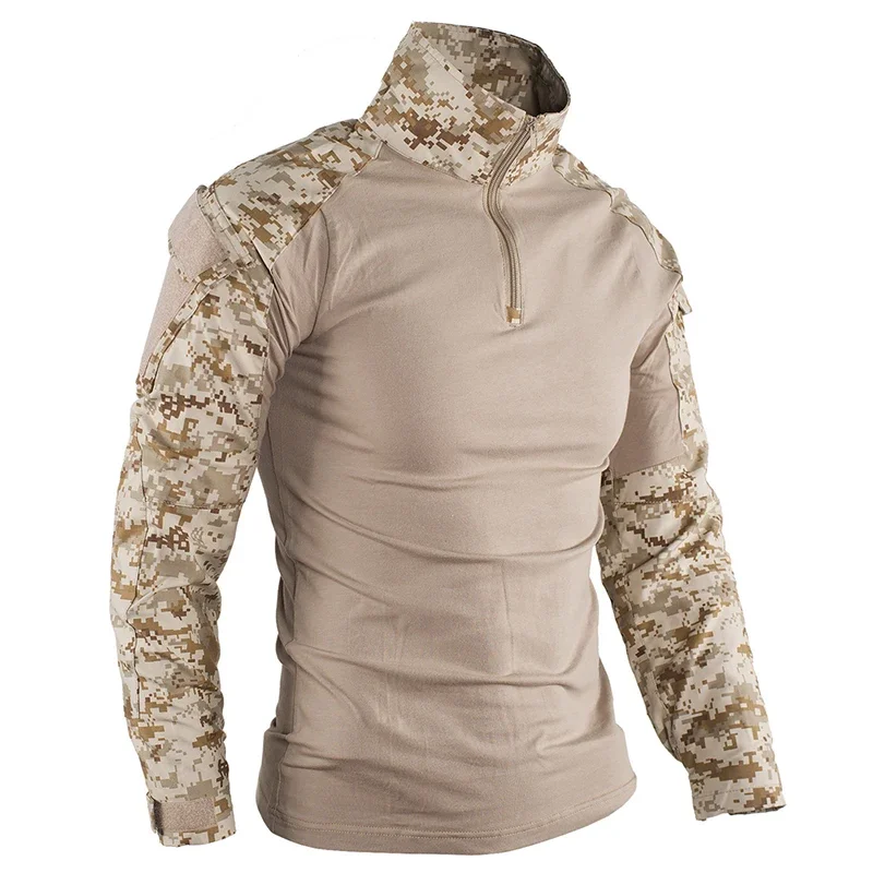 Mens t shirts,mens short sleeve shirts,mens long sleeve shirts Men Camouflage Softair Shirt Combat Shirts Cargo CP Long Sleeve Hiking Airsoft Paintball Cotton Tactical Clothing Hunt