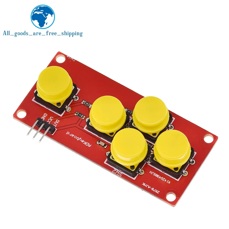 1/3 Stück AD-Tastatur-Simulationsmodul mit fünf Tasten, TZT Analog-Tasten für Arduino Sensor-Erweiterungsplatine