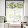 ZEDLIYU Valances for Windows Kitchen Living Room Small Window Valance Lemon Black and white checked short curtains 54 x 18 Inch 2