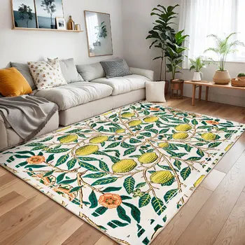 Retro Botanical Area Rug 1