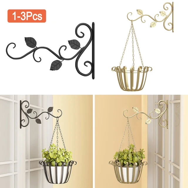 1-3 Darabos Falra Szerelt Virágcserepek Vaskerti Horog Dekoratív Lógó Kovácsoltkosár Kültéri Növényi Tartó Erkély Dekoráció
