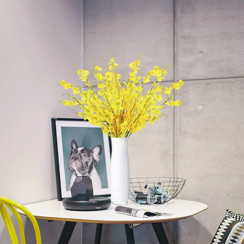 Gelbe Simulationsblume Tanzende Orchidee Dekoration Künstliche Blume Weiche Dekoration Simulationspflanze Heim Hochzeit Kunstblumen – Detail 10