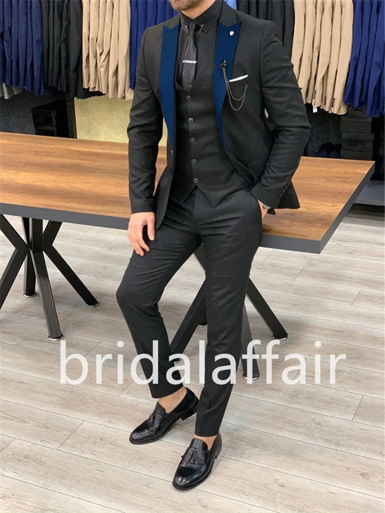 

Мужские костюмы Bridalaffair, облегающие смокинги для жениха, свадебные костюмы для мужчин, мужской костюм из 3 предметов (Блейзер + брюки + жилет)