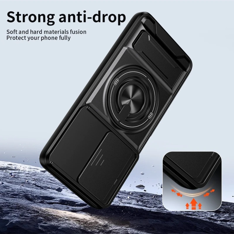 Armor Ring Phone Case with Lens Protection and Magnetic Stand Holder