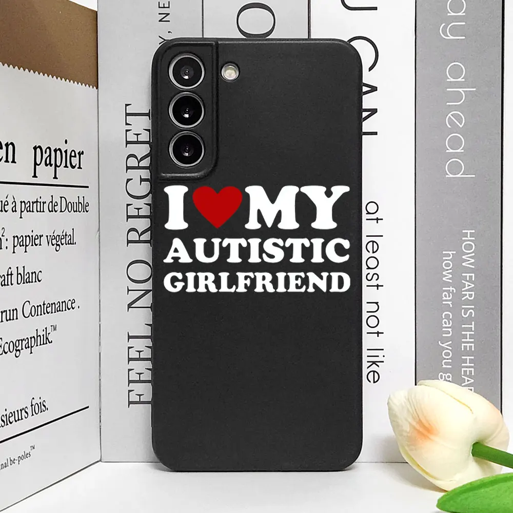 Cute I Love My Girlfriend Boyfriend Phone Case for Samsung S25 S24 S22 S23 Plus Ultra Soft Cover for Samsung Galaxy S21 FE Funda