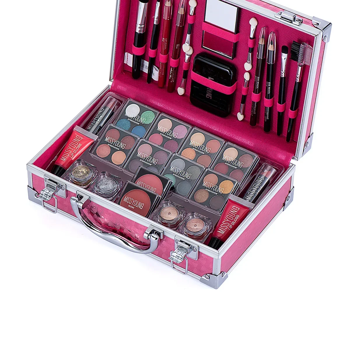 56Pcs Makeup Set Full Professional Makeup Kit Eyeshadow Lipstick Beauty Combination Gift Box Christmas Present Artists