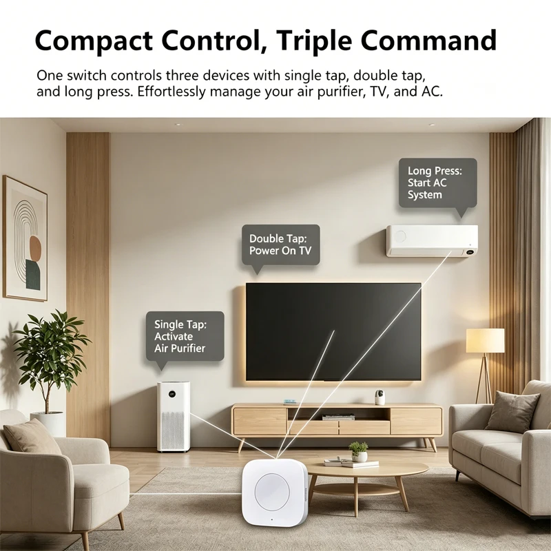 Aqara 스마트 허브 M1S 및 무선 미니 스위치 센서 Zigbee 연결 원격 원키 제어 버튼 홈 보안은 Homekit과 함께 작동합니다.
