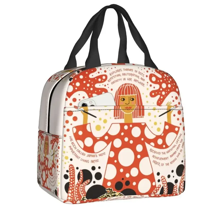 

Kusama Pumpkin Lunch Bag Resuable Thermal Cooler Insulated Bento Box For Women Kids Work School Beach Travel Food Tote Bag