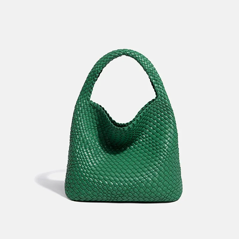 thumbnail image 1 of Carteras y bolsos 2024 Bolso de mano tejido a mano de piel suave de tacto de alta gama Bolso de mano para mujer Bolso de mano con cesta de verduras para las axilas, 1 of 5