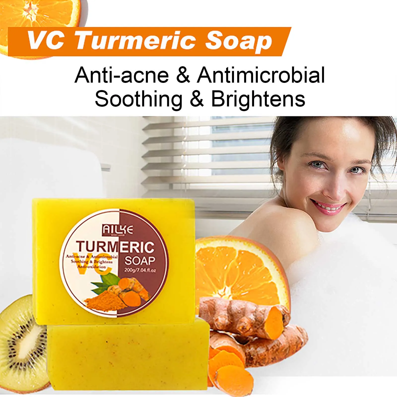 Natural Turmeric Soap for Face and Body Care