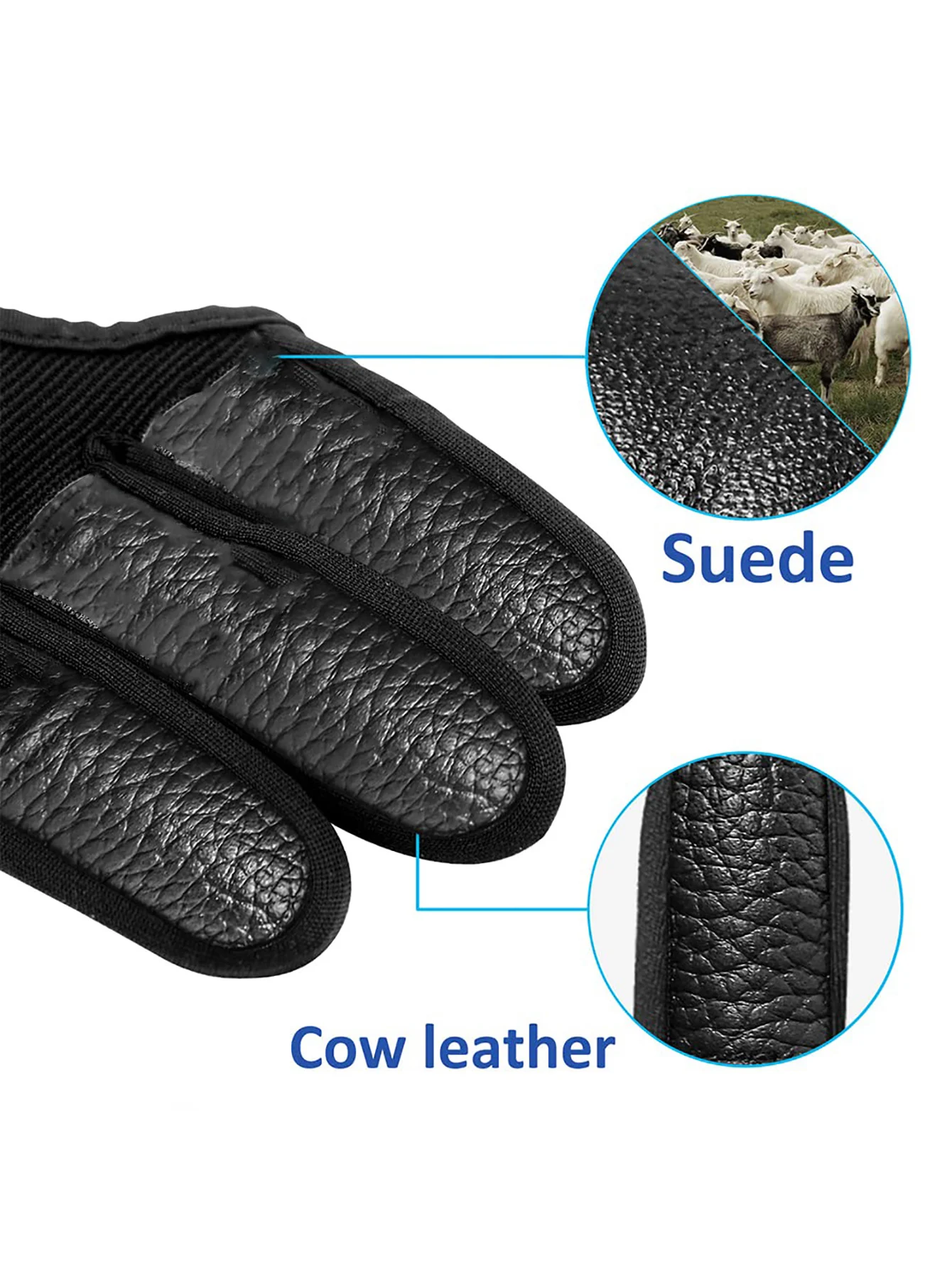 Gants de tir pêche trois doigts cuir protection débutants adultes adolescents accessoires chasse
