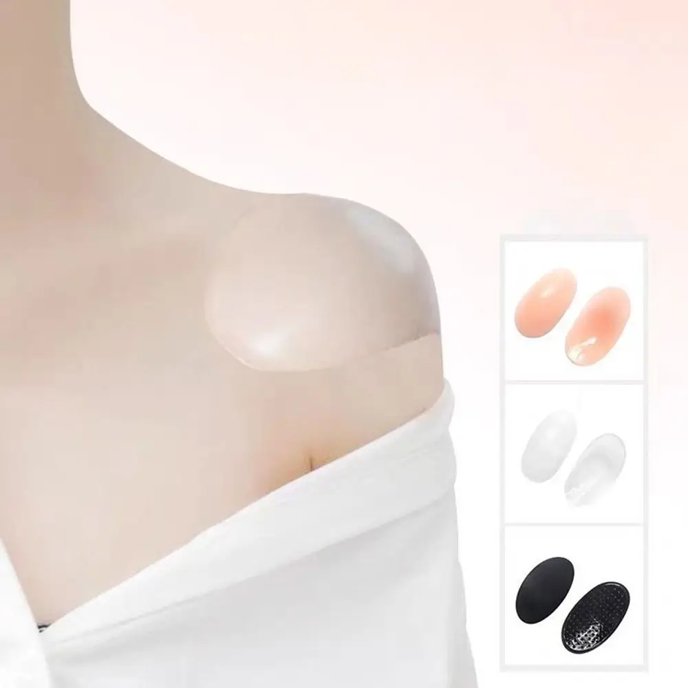 Self Adhesive Silicone Shoulder Pad Reusable Breathable Traceless Anti-Slip Sponge Invisible Shoulder Pads Clothes Sewing Tools