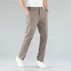 2024 New Ultra-thin Men's Fashion Pants Summer Business Breathable Linen Comfortable Male Casual Straight Trousers 2