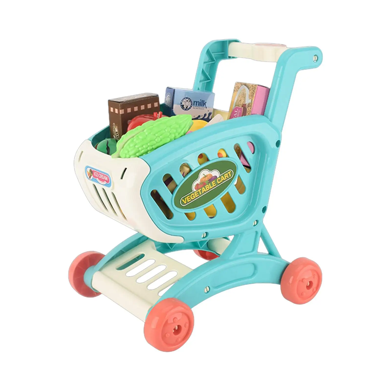 Kids Shopping Cart Toy Supermarket Handcart Toy for Preschool Creative Toys