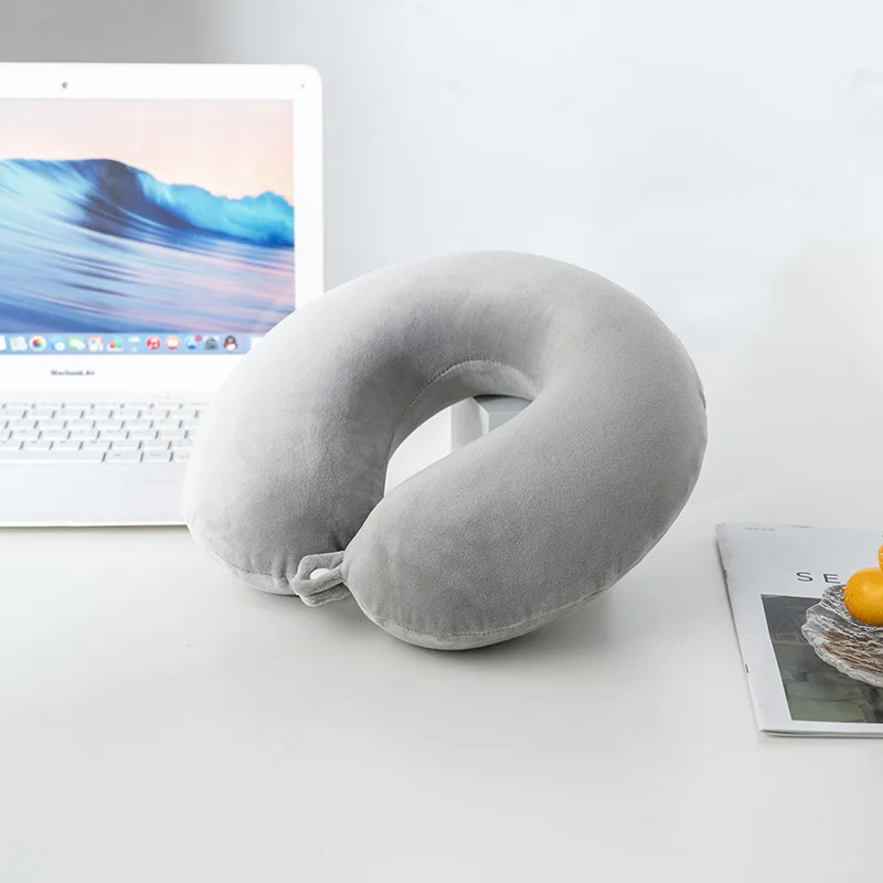 Travel Pillow Pure Memory Foam U Shaped Neck Pillow Super Lightweight Portable Headrest for Airplane Car Office Sleeping Rest 2