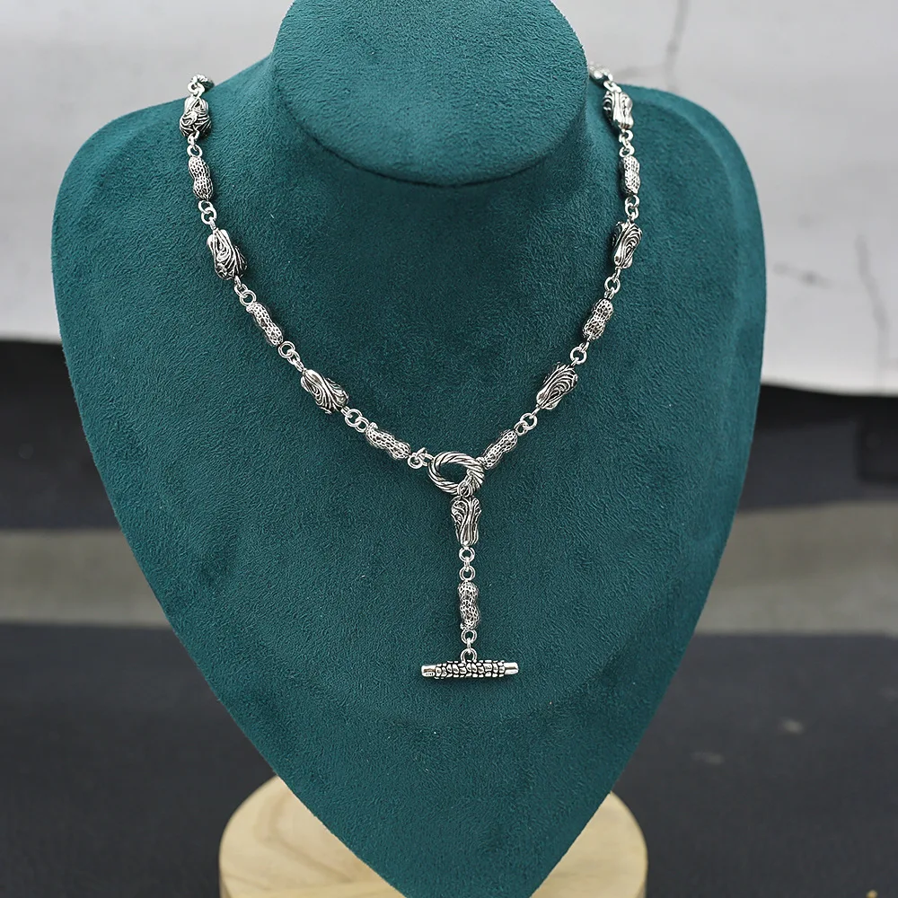 European and American trendy original trendy hip -hop peanuts and Chinese cabbage stitching necklace