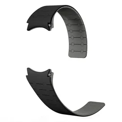 Magnetic Silicone Sport Watchband - 20mm Strap Bracelet for Watch 4567 44mm (Black Grey)