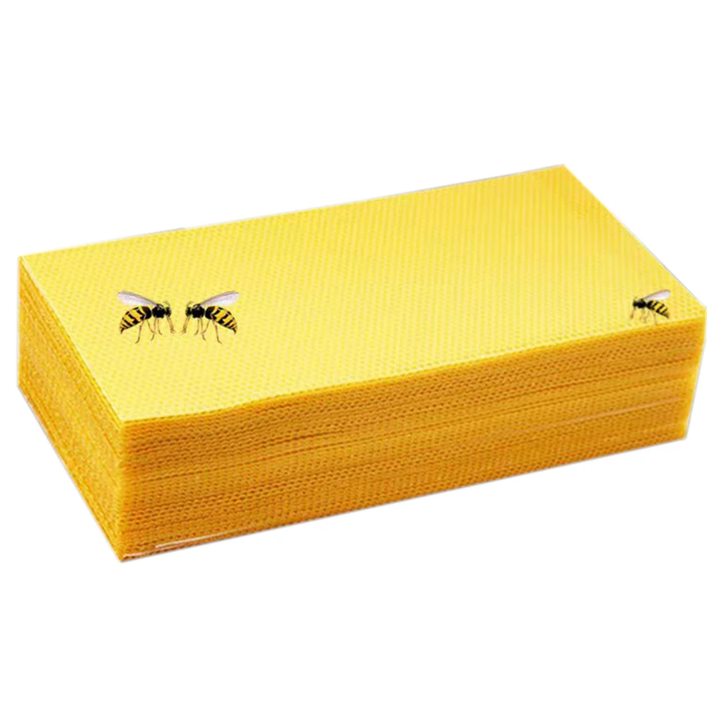 Beekeeping Tools 30 Pc Bee Nest Foundation 41.5x19.5x0.3cm Golden Beeswax Sheet