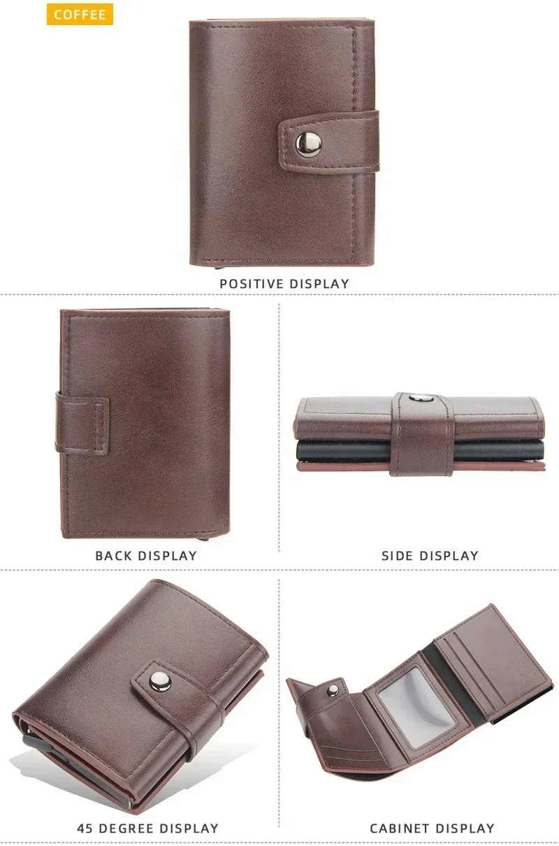 RFID-blockierende Bankkarten-Etuis Luxus-Geldbörsen für Herren Metall-Slim-Thin Minimalistische Kartenhalter Reisebrieftaschen für Männer und Frauen – Detail 11
