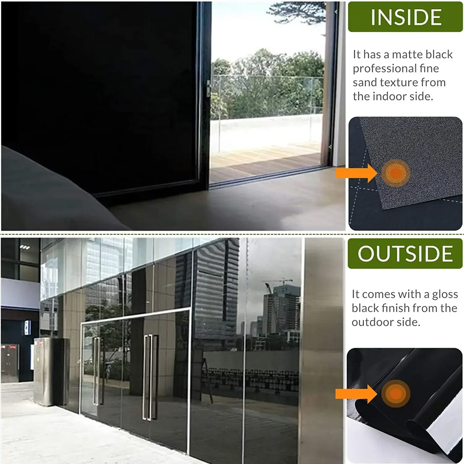 Window Film Window Privacy Film Blackout Sun Blocking Window Privacy Cover Glass Removable Opaque Room Darkening Cover