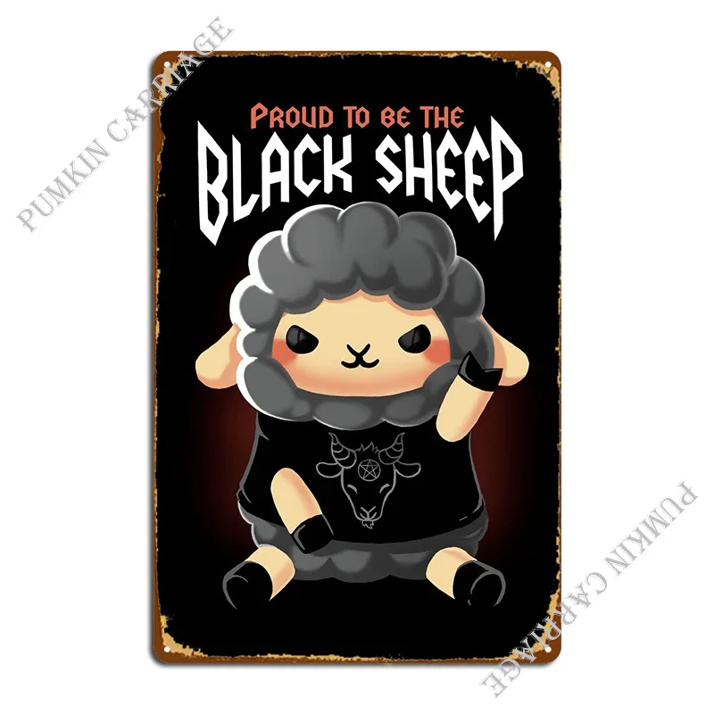 

Black Metal Sheep Metal Plaque Poster Rusty Party Wall Cave Garage Tin Sign Poster