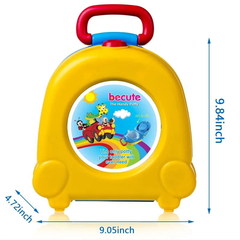 Travel Portable Kids Foldable Sink Kids Can Camp Bucket Cover Toilet Trainer Carries Outdoor Baby With Charming Cartoon 3