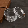 4Pcs 18k 8mm Width 45MM 55MM 65MM 70MM Dubai Baby Cute Bangles For Girl Jewelry Silve Color Bangles Girls Birthday Jewelry Gifts 5