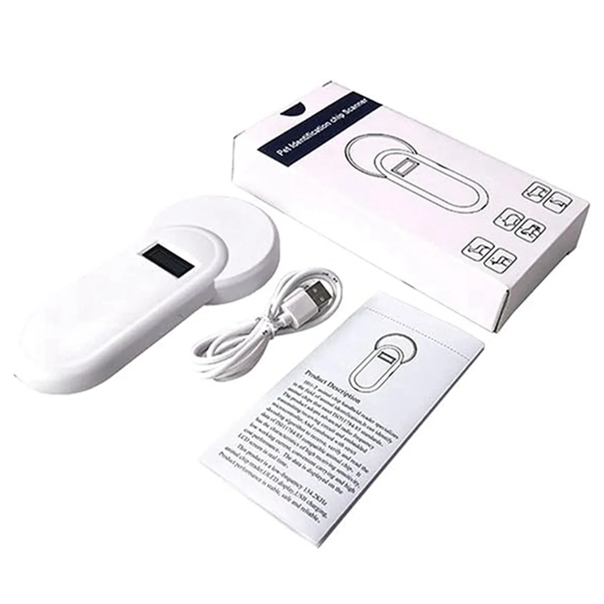 EYFL-Pocket Reader Pet Chip Scanner Standard Handheld Backlit LCD Tag Reader ID Scanner for Animals and Pets