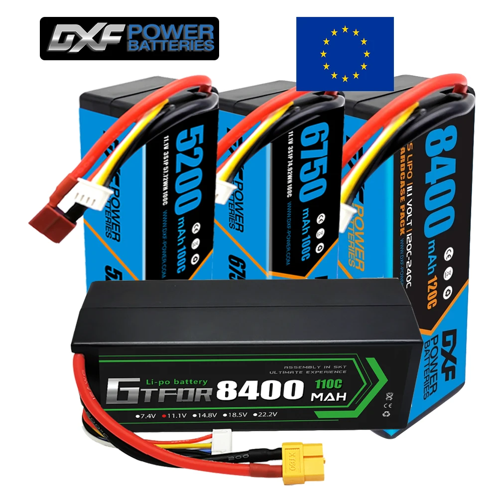 Batteria Dxf 3S Lipo 11.1V 8400Mah 6500Mah 5200Mah Versione Racing Serie Hardcase Per Rc Car Truck Evader Bx Truggy 1/8 Buggy
