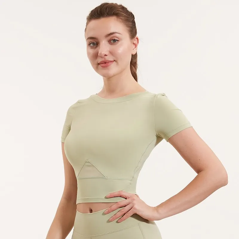 

Новинка, женские футболки для бега, фитнеса, спорта, с коротким рукавом, йоги, топы, спортивная одежда, футболки с круглым вырезом, футболки д...