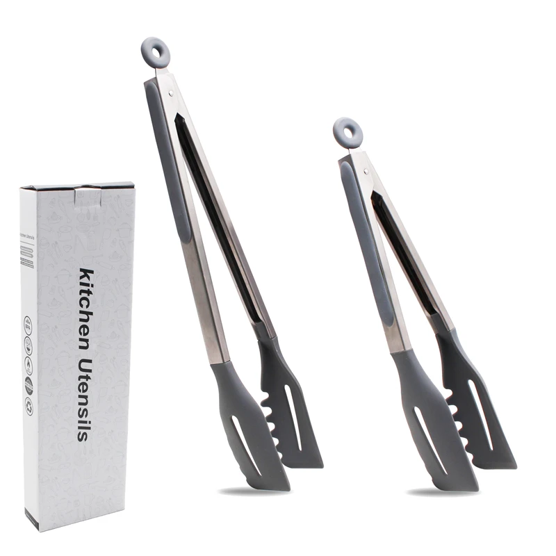 Silicone Non-Stick Food Clips Hollow Drain Oil Barbecue Tongs et Steak Pasta Clamp Home Kitchen Items food tongs