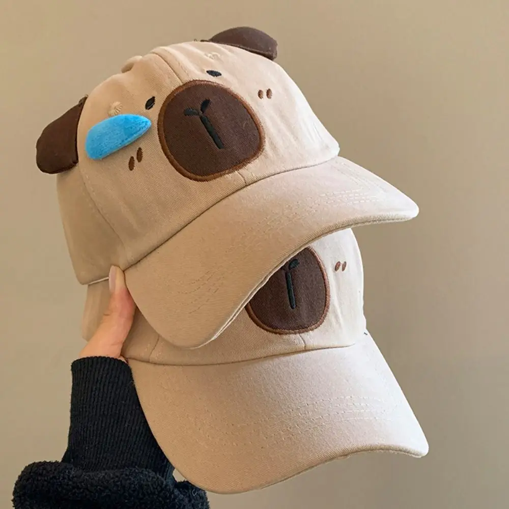 Korean Children’s Peaked Cap Snot Capybara Cotton Baseball Hat Cute Boys Girls Sunscreen Hat Outdoor