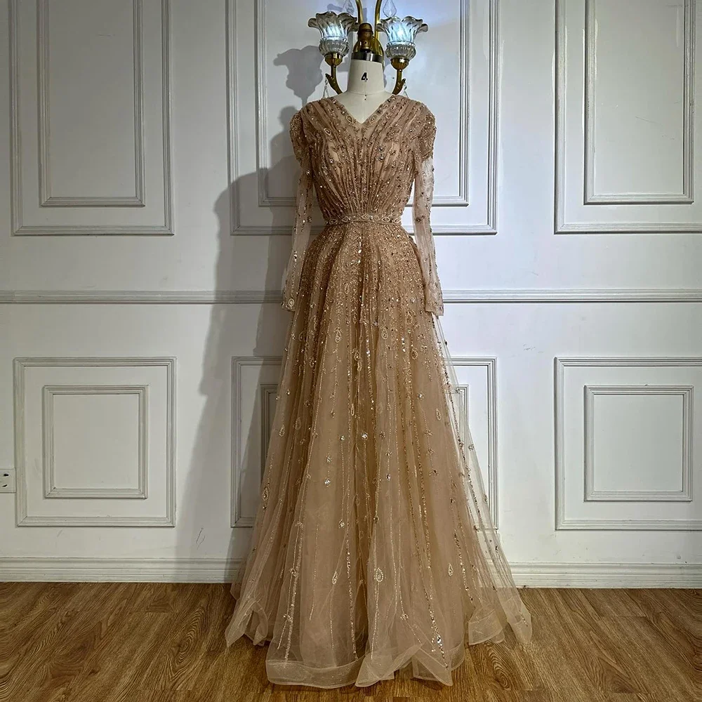 SERENE HILL Customized Saudi Arabic Luxury Nude A-Line Beaded Evening Dress  Gown for Formal Occasion 2026 CLA71803D - AliExpress 320
