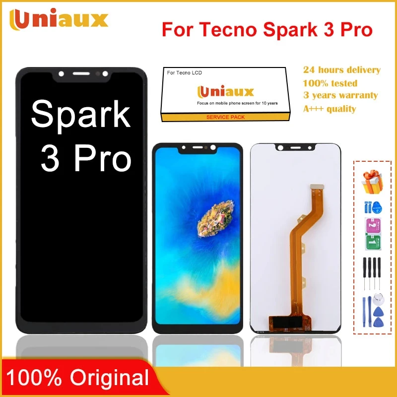 

6.2" Original For Tecno Spark 3 Pro KB8 LCD Display Touch Screen Digitizer Assembly New For Tecno KB8 Repair Replacement Parts