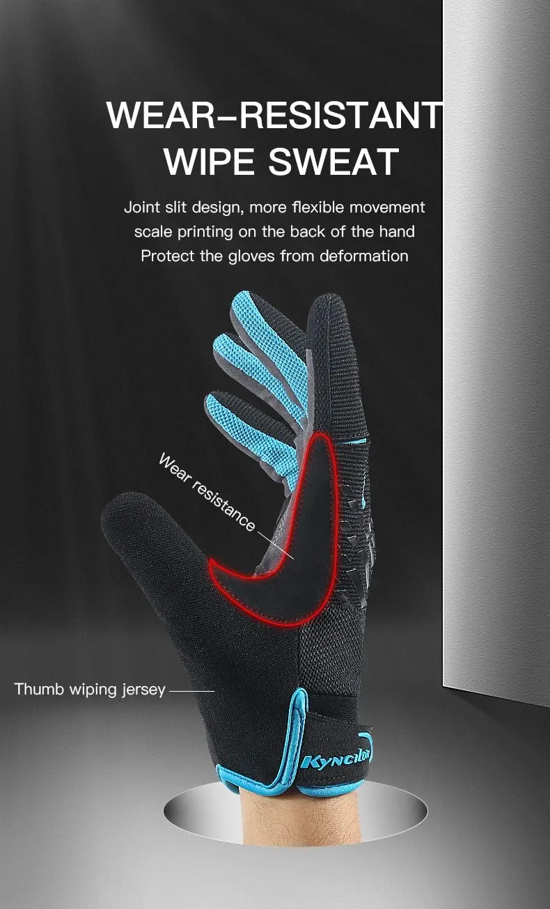 Outdoor MTB Radfahren Handschuhe Voll Finger Touchscreen Atmungsaktive Anti-schweiß Stoßfest Motorrad Handschuhe Männer Wandern Bergsteigen – Detail 6