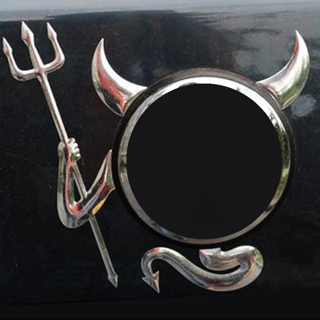 3D Teufel Auto Aufkleber Embleme Sticker Devil Demon Silber