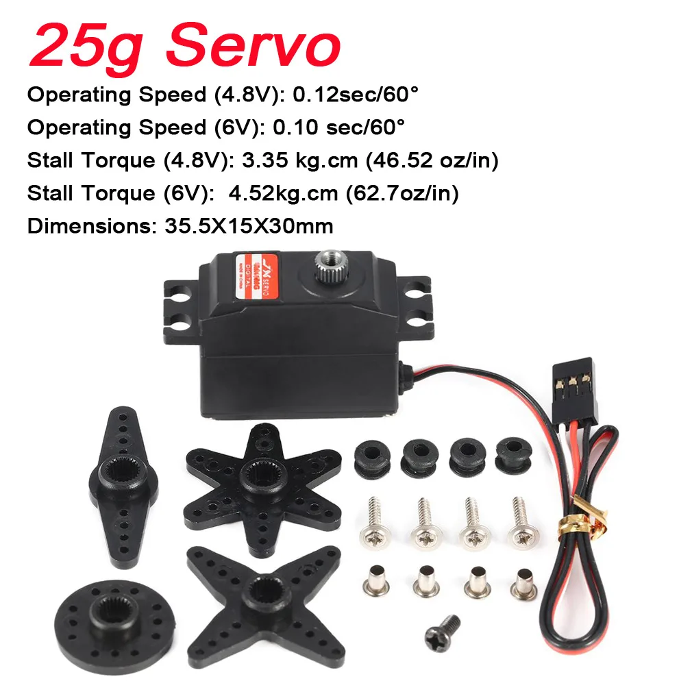 Servomoteur RC 9g 17g 25g 6Kg 9Kg 20Kg 25Kg pour Drone Avion Voiture