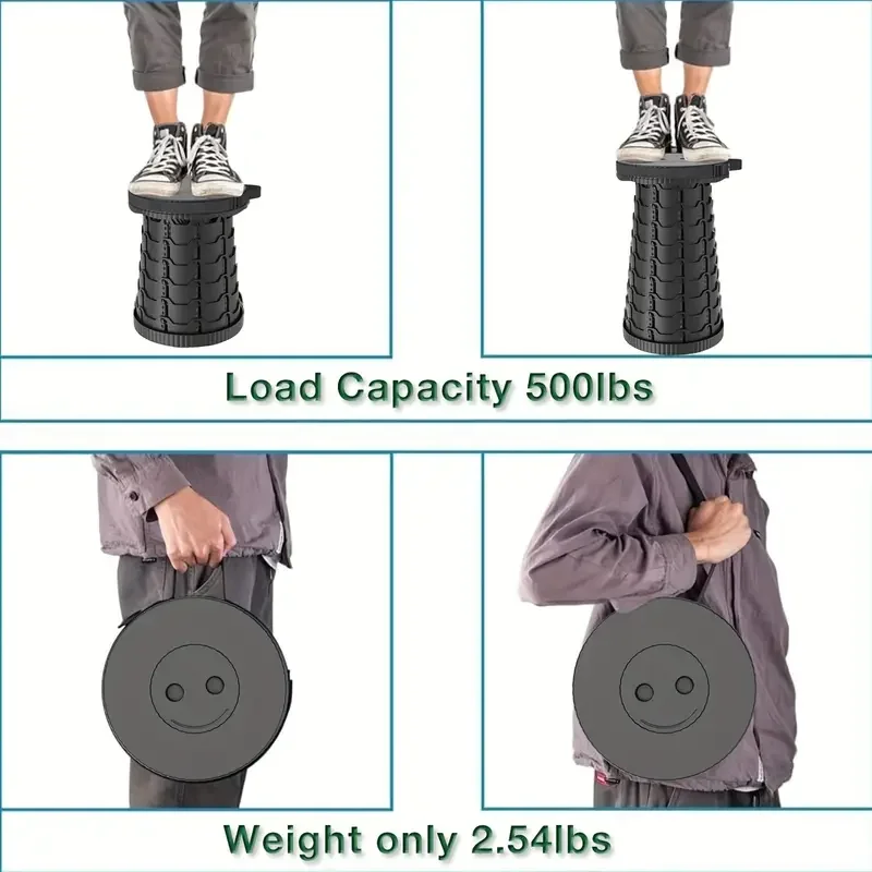 Folding Stool Portable Expandable Stool for Outdoor Activities Lightweight Folding Stool for Traveling Fishing Hiking Outdoor Camping