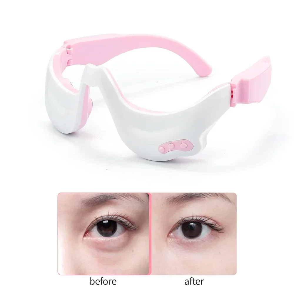 3D EMS Micro Current Pulse Eye Massager Hot Compress Fading Eye Dark Circles Eye Skin Tightening Anti Aging Eye Care Beauty Tool